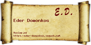Eder Domonkos névjegykártya